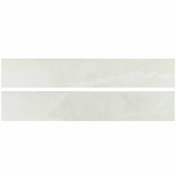 Sande Ivory 3 In. X 18 In. Matte Glazed Porcelain Bullnose Wall Tile, 25PK